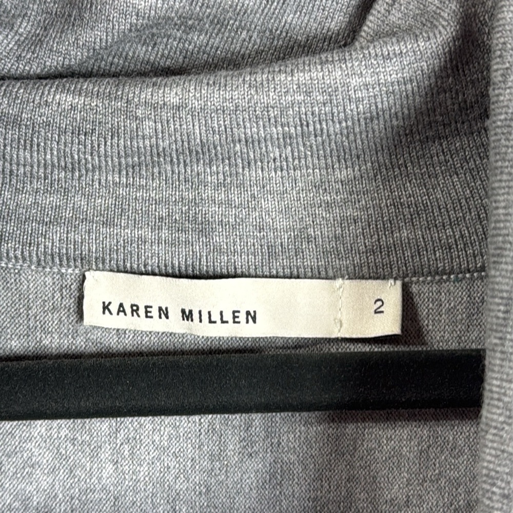 (W3) Karen Millen Grey Wool Blend Turtleneck Poncho, Size 2 - Picture 5 of 11